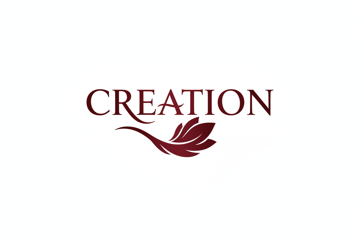 logo creation avec ecriture creation le tout couleur bordeaux